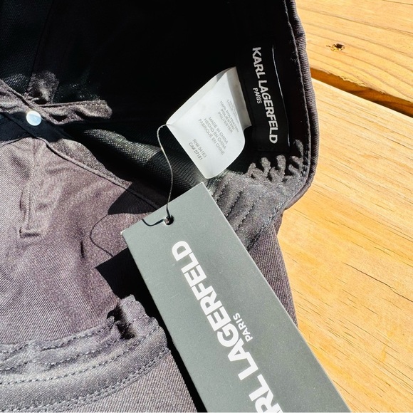 NWT Karl Lagerfeld Paris Embellished Iconic Pin Baseball Cap - Picture 6 of 7